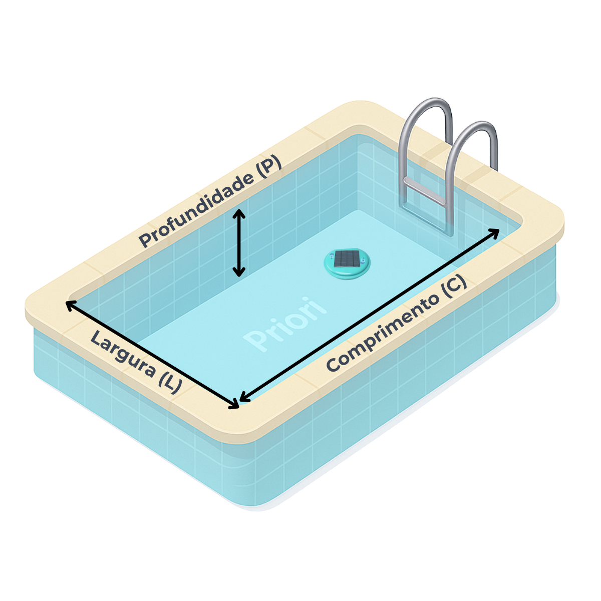 Imagem da piscina com medidas